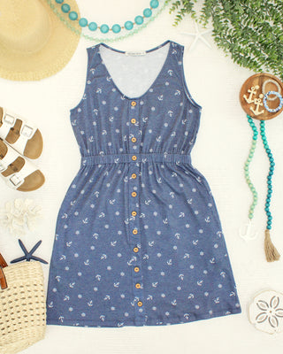Nautical Navy Button Dress