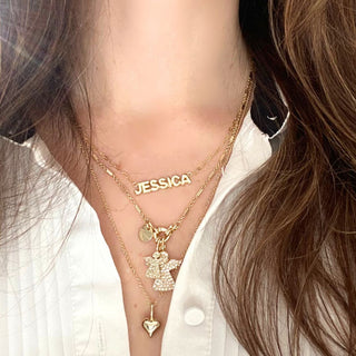 *Pre-Order* Brooklyn Bubble Letter Nameplate - Water Resistant - Gold & Silver