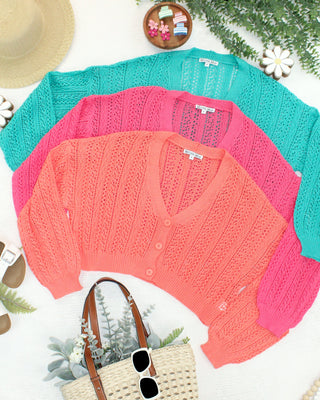 Melon Cropped Cardigan