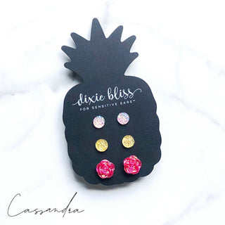 Cassandra Triple Stud Earring Set