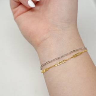 *Pre-Order* Cherish Multiple Name Bracelet - Water Resistant - Gold & Silver