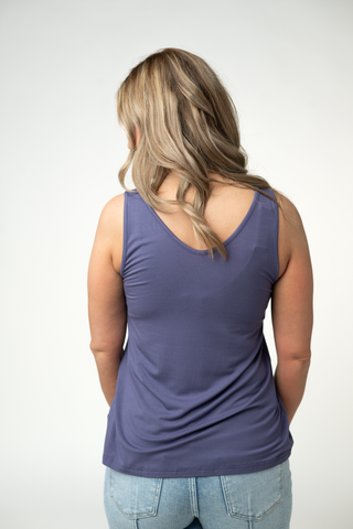 The Double V Tank in Slate Purple