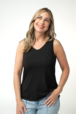 The Double V Tank in Black