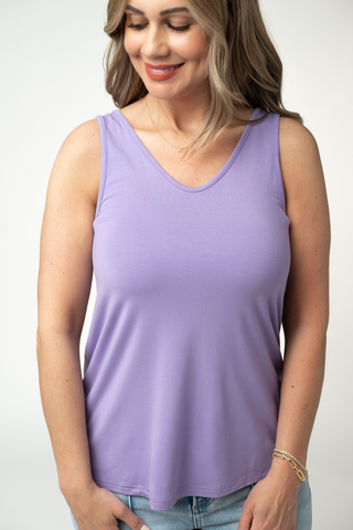 The Double V Tank in Lavender