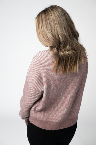 Dusty Rose Cozy Crew Sweater