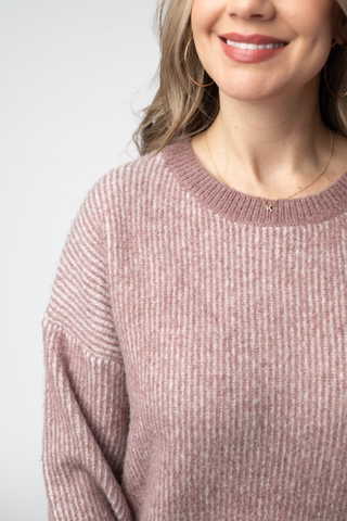 Dusty Rose Cozy Crew Sweater