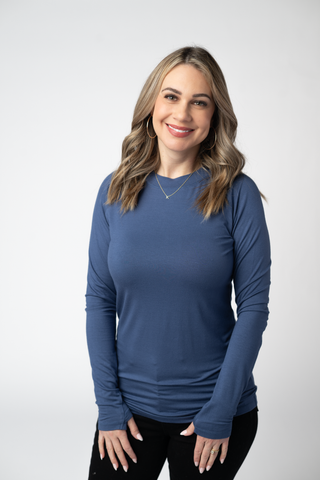 Blue Long Sleeve Top w/ Thumbholes