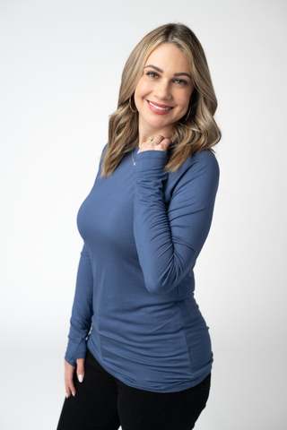 Blue Long Sleeve Top w/ Thumbholes