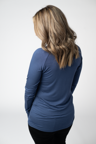 Blue Long Sleeve Top w/ Thumbholes