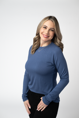 Blue Long Sleeve Top w/ Thumbholes
