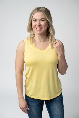 Lemon Relaxed Fit V-Neck Tank