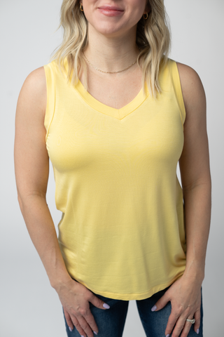 Lemon Relaxed Fit V-Neck Tank