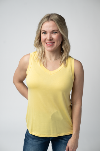 Lemon Relaxed Fit V-Neck Tank