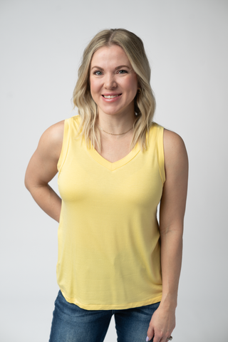 Lemon Relaxed Fit V-Neck Tank