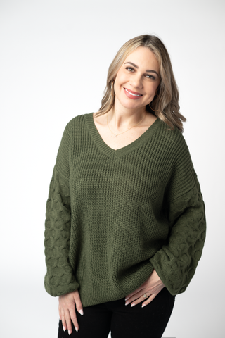 Olive Textured Sweater