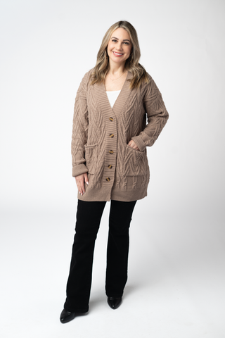Mocha Knit Button Sweater