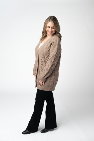 Mocha Knit Button Sweater