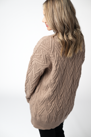 Mocha Knit Button Sweater