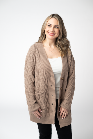Mocha Knit Button Sweater