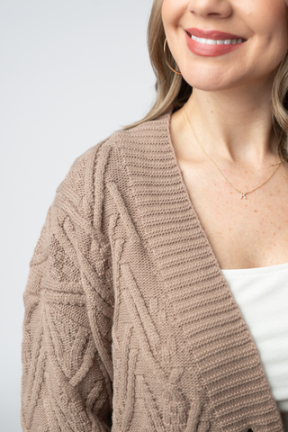 Mocha Knit Button Sweater
