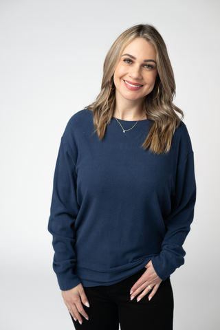 Navy Ribbed Pullover