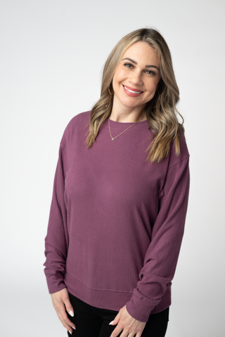 Plum Ribbed Pullover