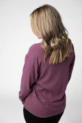 Plum Ribbed Pullover