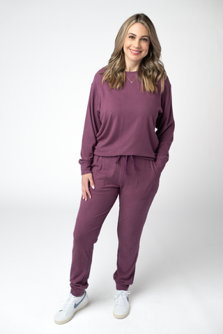 Plum Ribbed Pullover