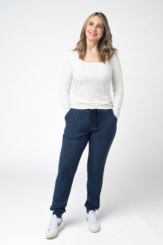 Navy Ribbed Joggers