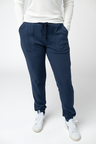 Navy Ribbed Joggers