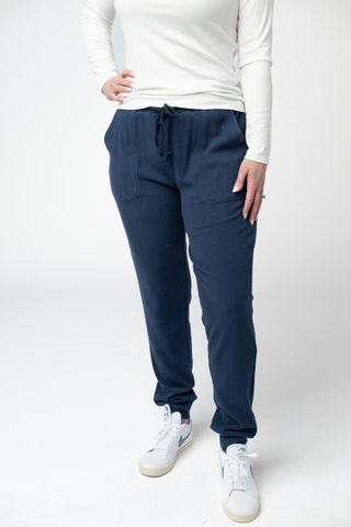 Navy Ribbed Joggers