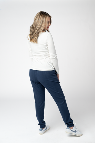 Navy Ribbed Joggers