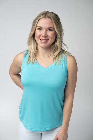 Aqua Relaxed Fit V-Neck Tank