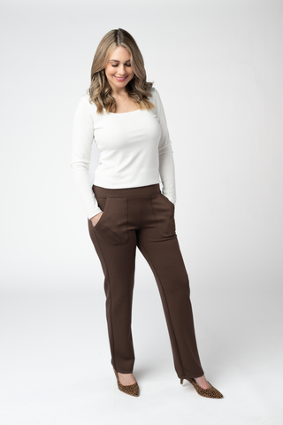 Brown Luxe Ankle Pants