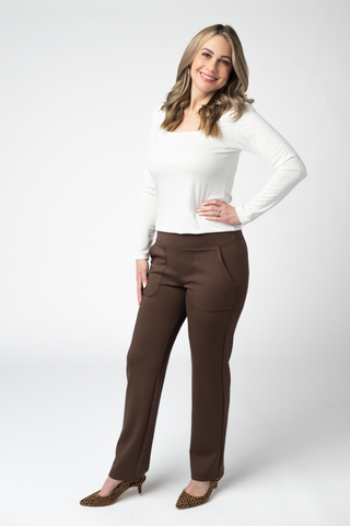 Brown Luxe Ankle Pants