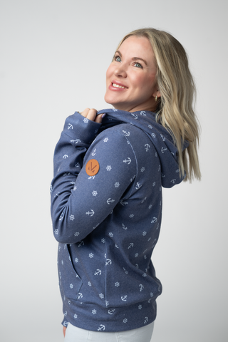 Nautical Navy Full Zip Hoodie