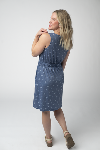 Nautical Navy Button Dress