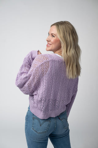 Lavender Cropped Cardigan