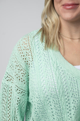 Mint Cropped Cardigan