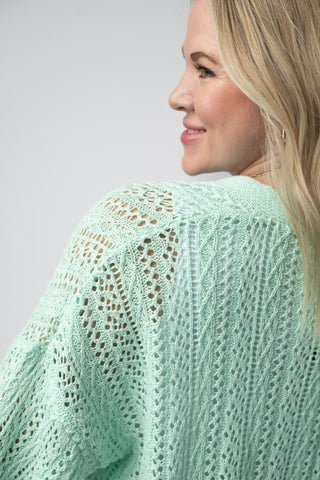 Mint Cropped Cardigan