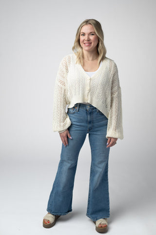 Ivory Cropped Cardigan