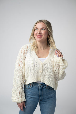 Ivory Cropped Cardigan