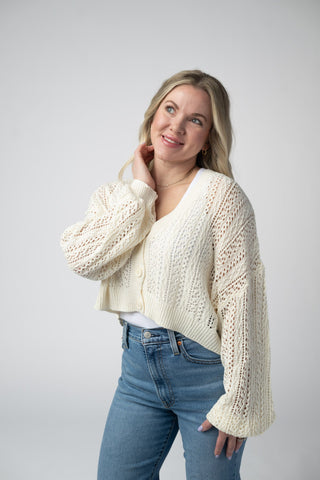 Ivory Cropped Cardigan