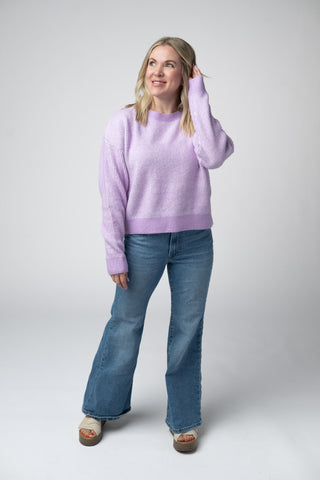 Lavender Cozy Crew Sweater