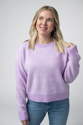 Lavender Cozy Crew Sweater