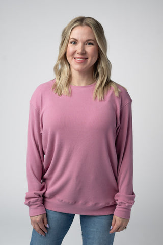 Rose Ribbed Pullover