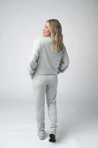 Light Grey Ribbed Joggers