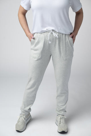 Light Grey Ribbed Joggers