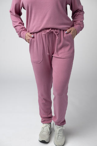 Rose Ribbed Joggers
