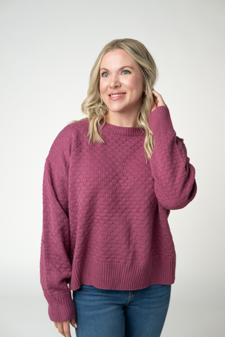 The Gia Sweater in Raspberry